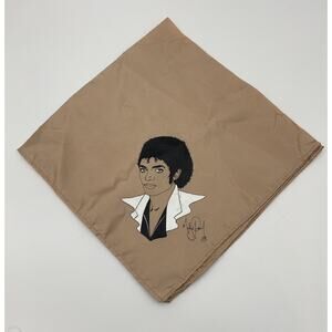 VINTAGE 1980s MICHAEL JACKSON Satin Scarf Bandana Bad Merch Tour Concert 20”
